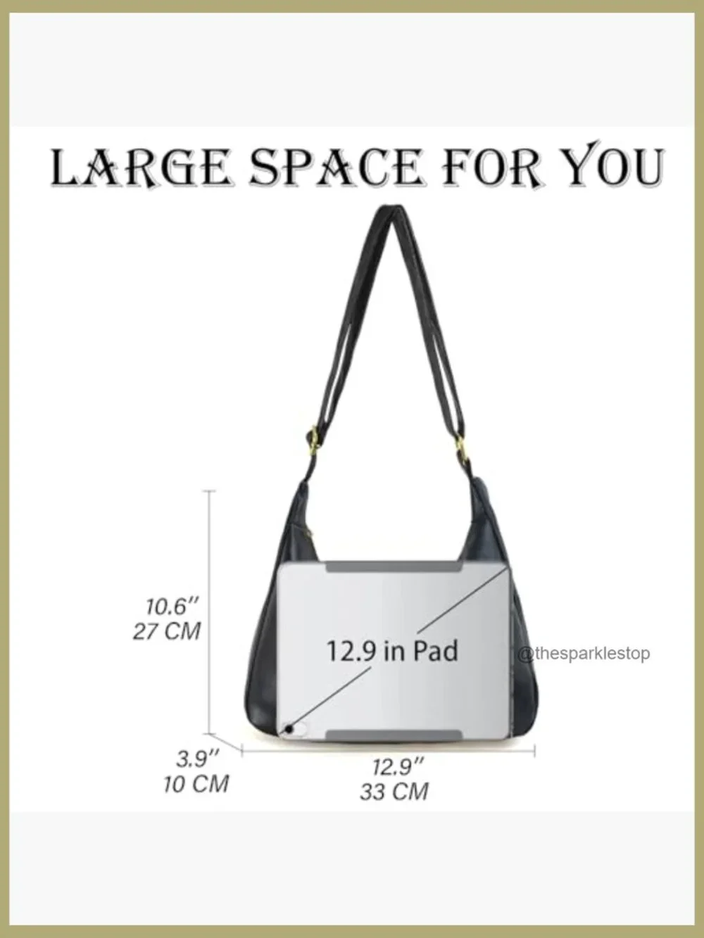 Vegan Leather Hobo Bag Crossbody Shoulder Tote Work Travel with Zipper